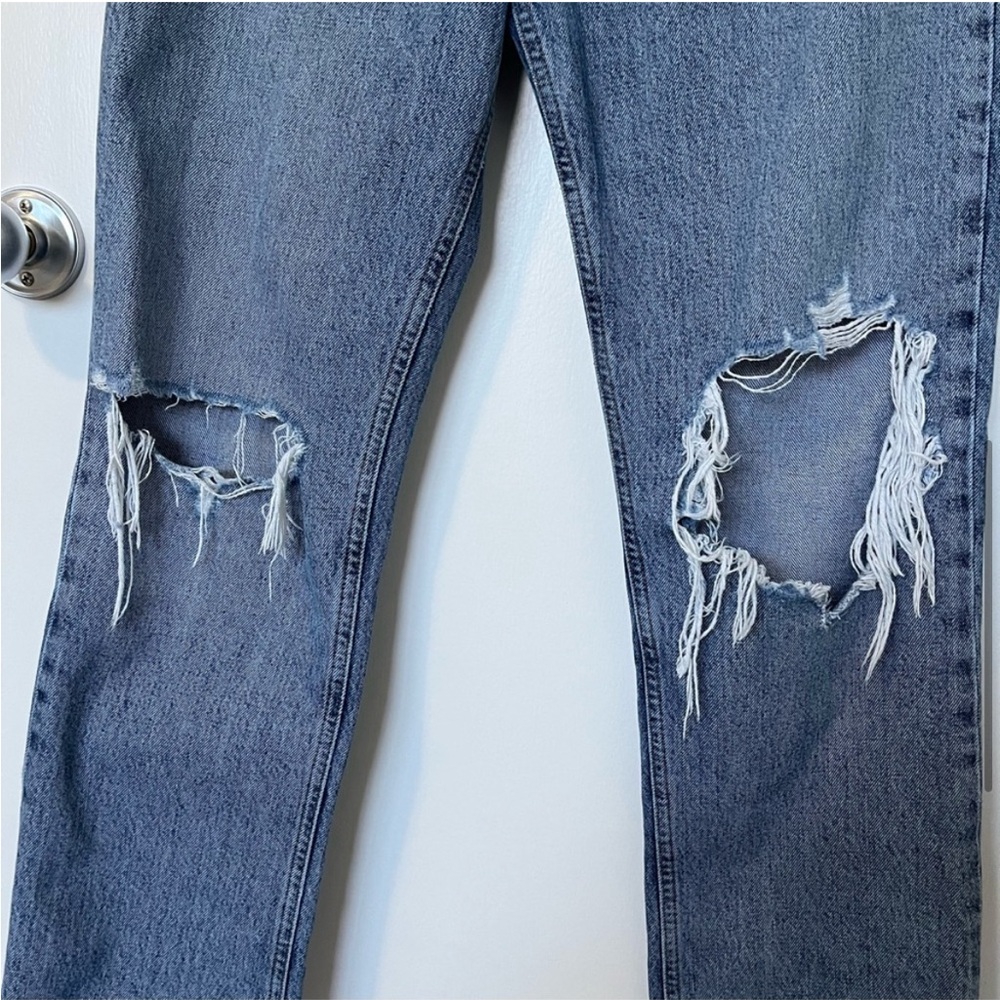Agolde Lana Distressed Straight-Leg Jeans Backdrop Blue size 28 - Picture 6 of 16